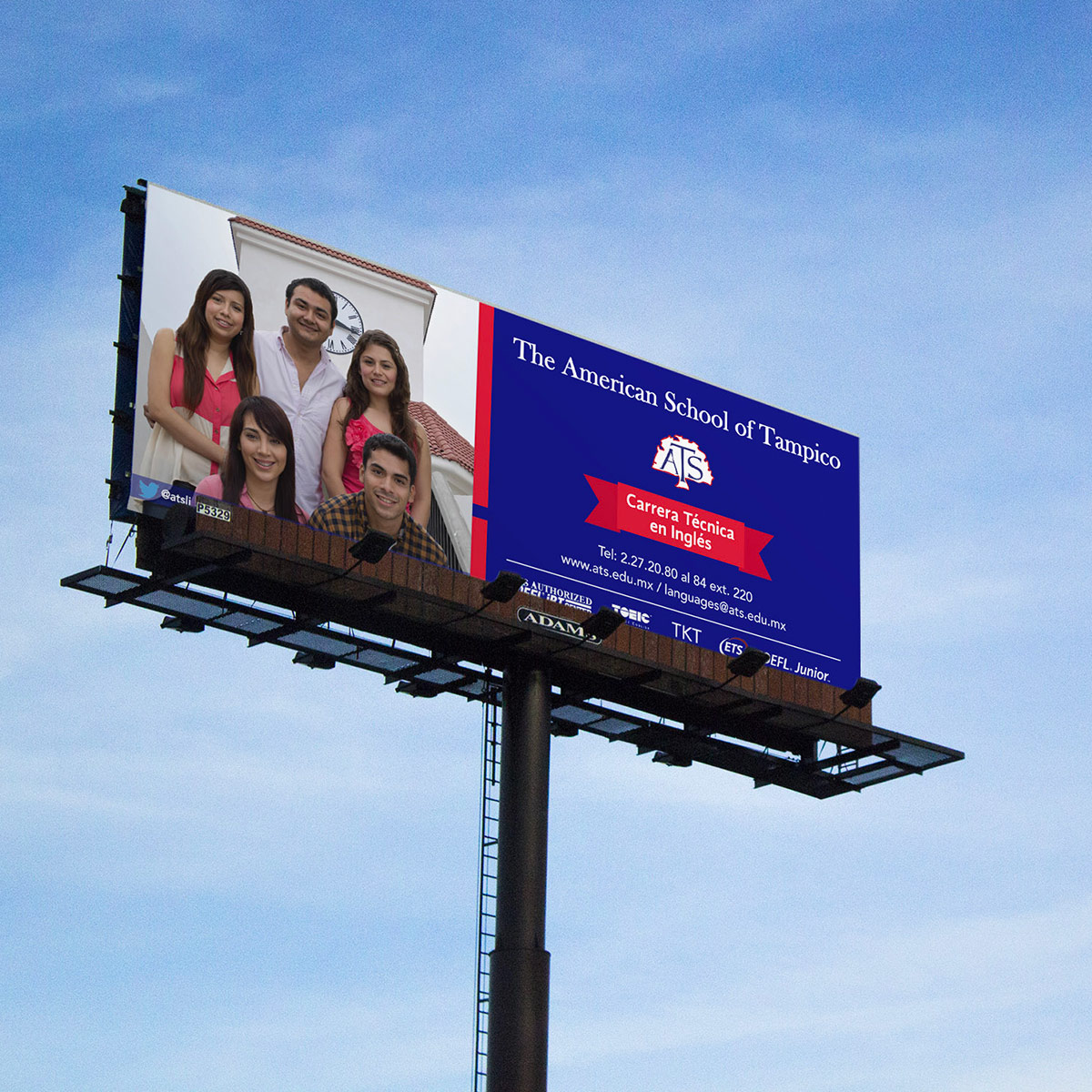 design of publicity, advertising, billboard, panneau The American School of Tampico, publicité, affiche