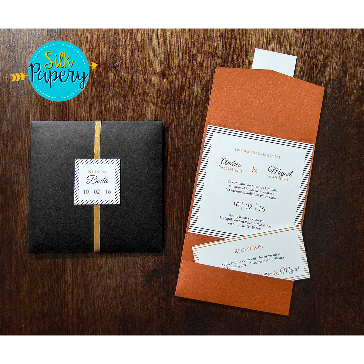 wedding invitations by Silk Papery